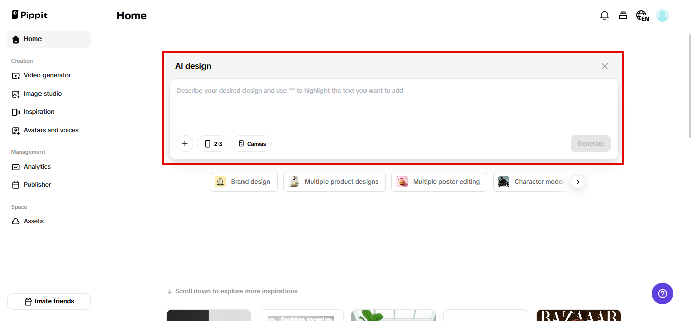 AI design tool for creating wallet size headshot