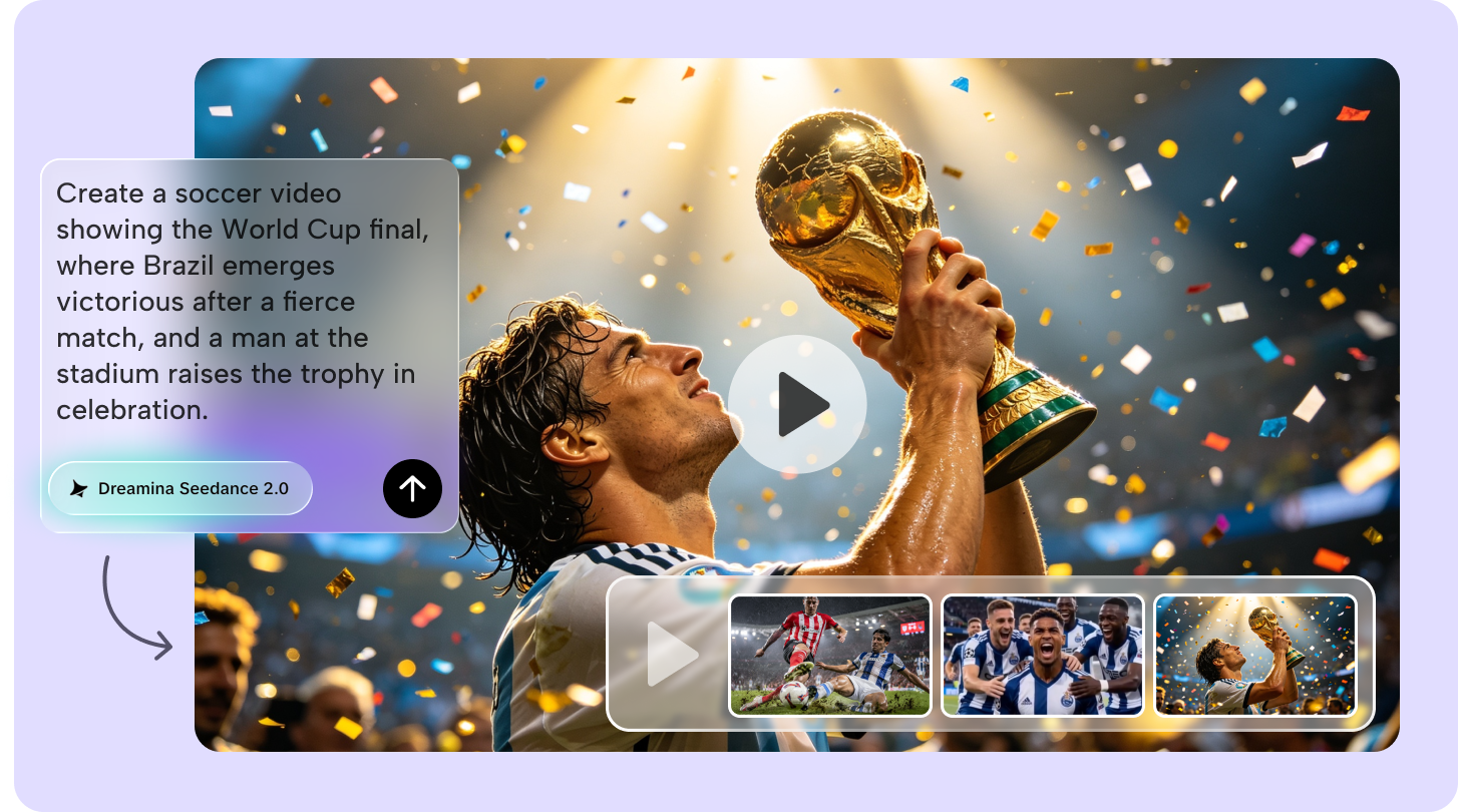 Crie vídeos de futebol da Copa do Mundo