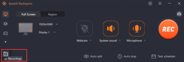 Starting a screen recording with XRecorder Pro