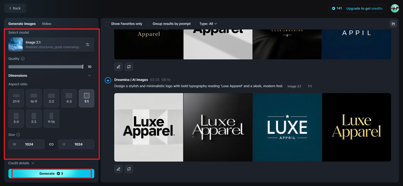 Generate AI fashion logo