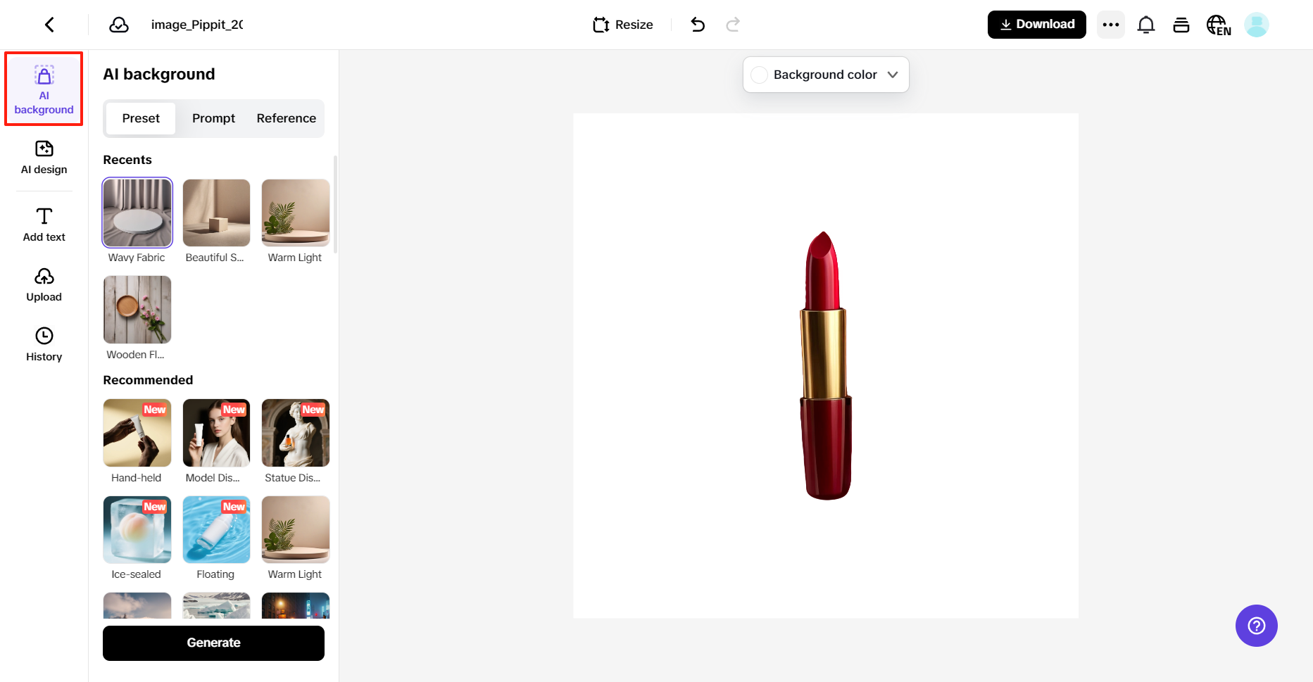 Instant background extraction