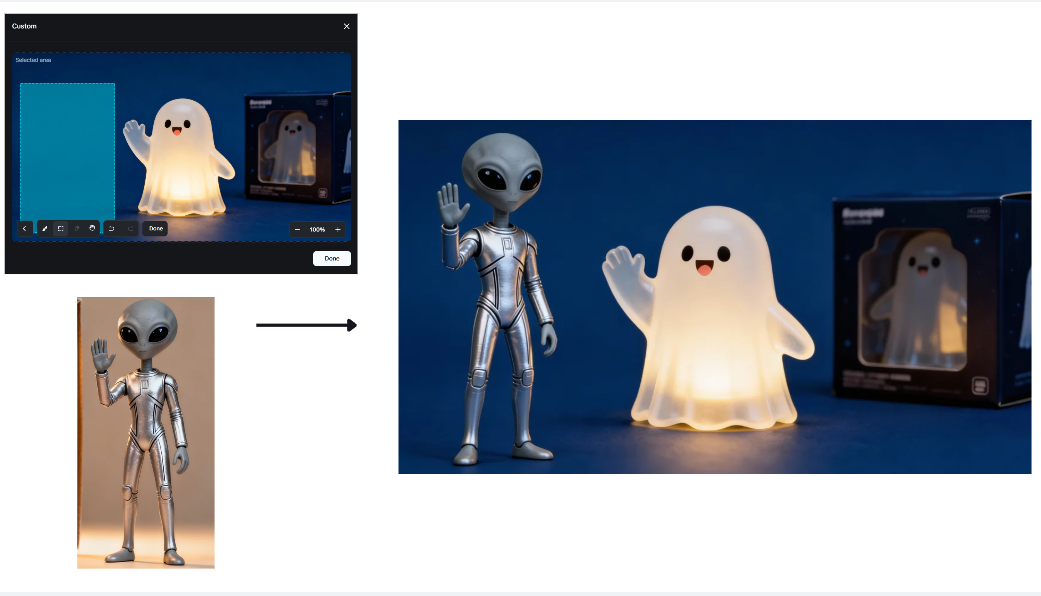 ฟีเจอร์การแก้ไขแบบโต้ตอบใน Dreamina