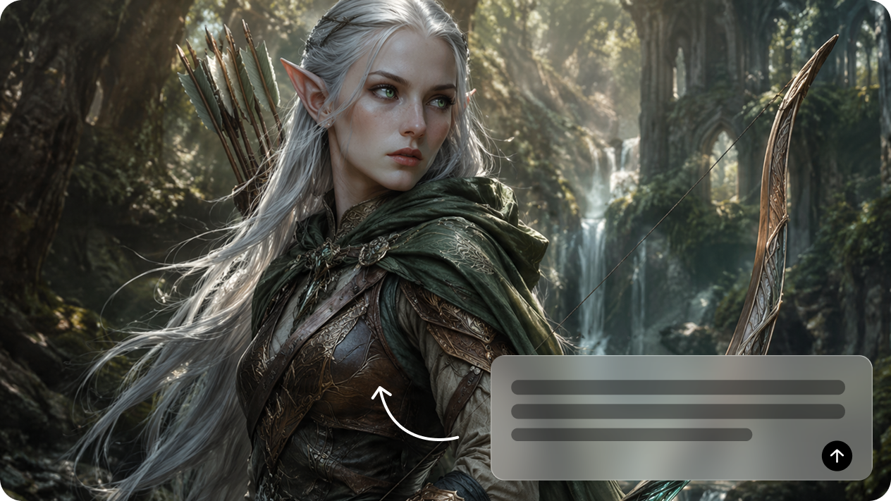 Gere personagens de fantasia únicos com texto para imagem