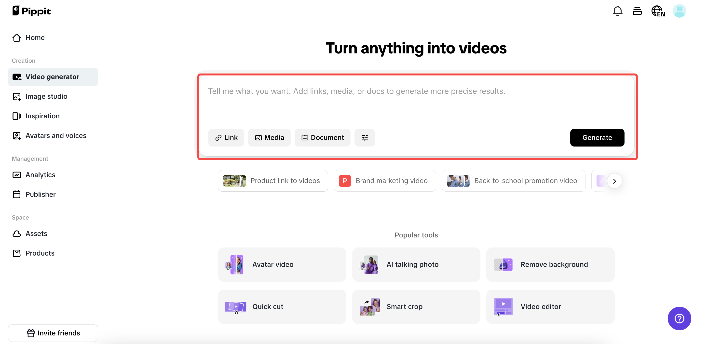 Start with links or media
