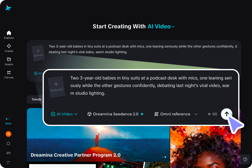 Buka penjana video dan tulis gesaan anda