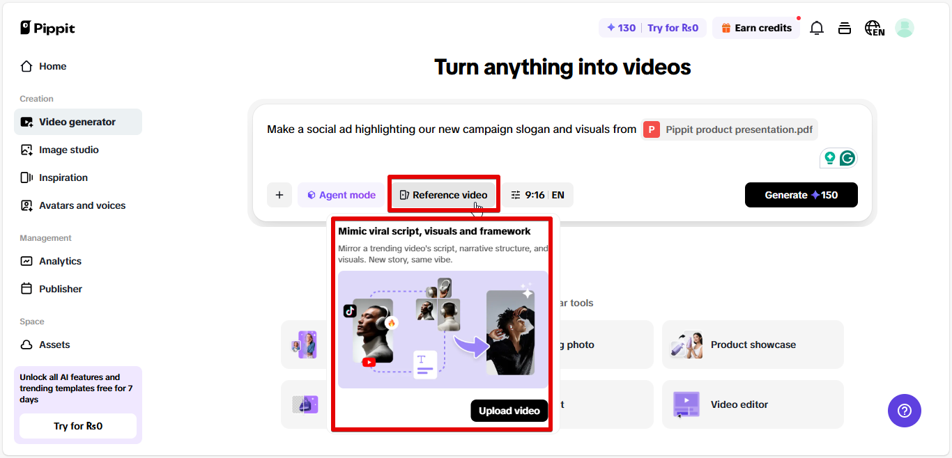 Reference to video