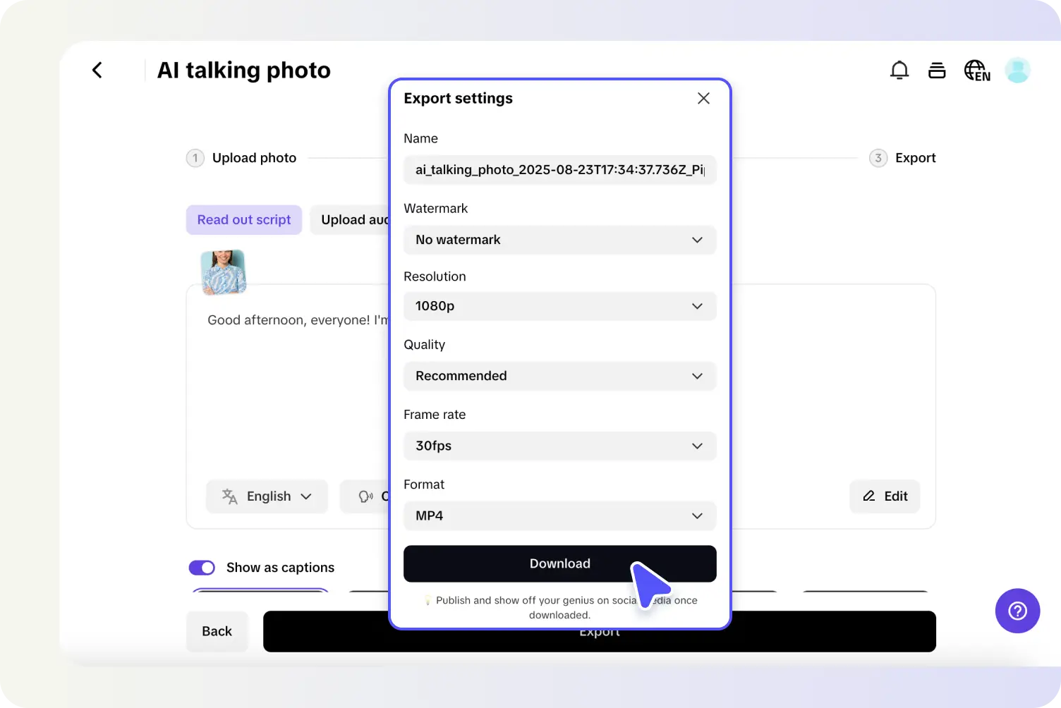 Export your video