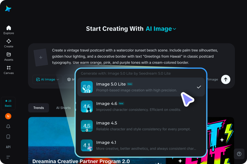  Select the model and generate
