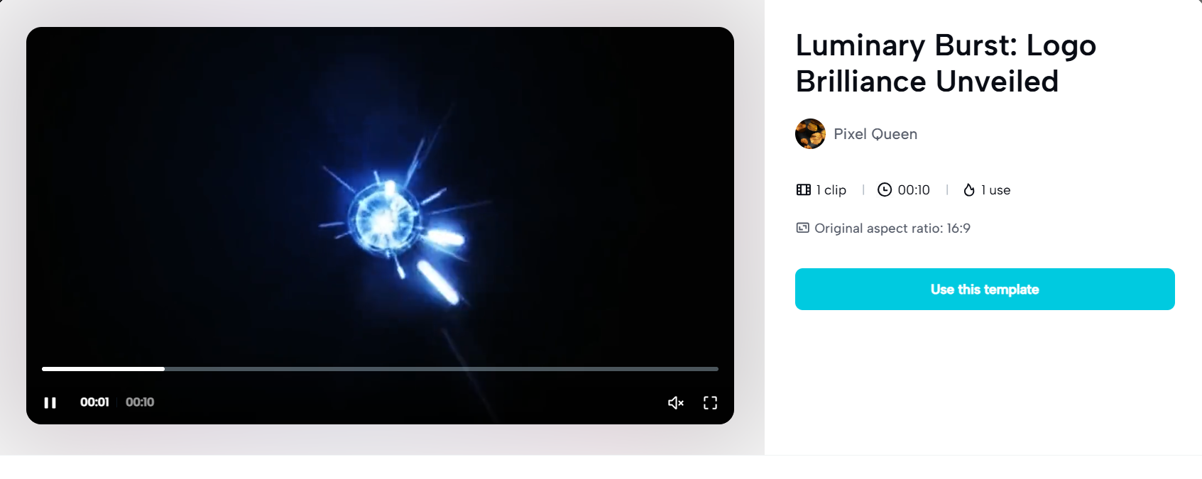 Elegant light burst logo template on CapCut Web