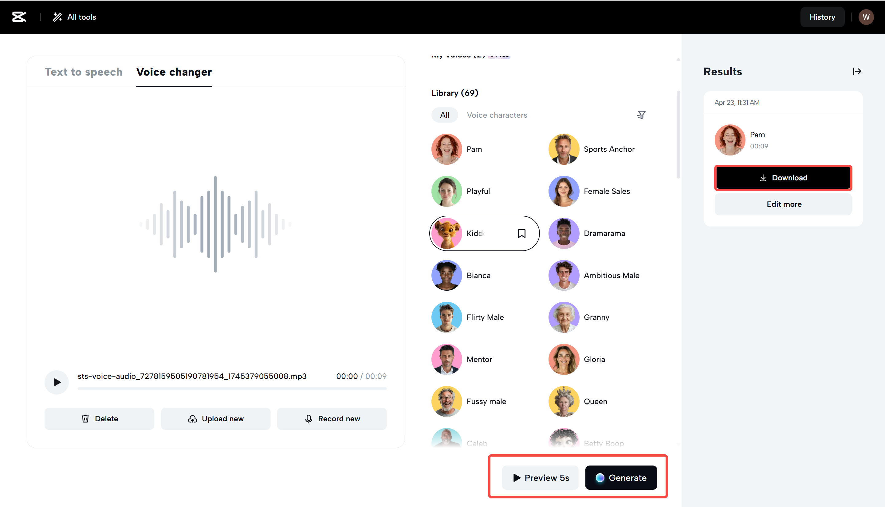 Xuất dự án cuối cùng từ trình chỉnh sửa video trực tuyến của CapCut