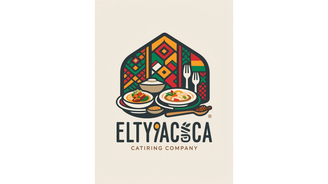 Logotipo de empresa de catering para culinária étnica
