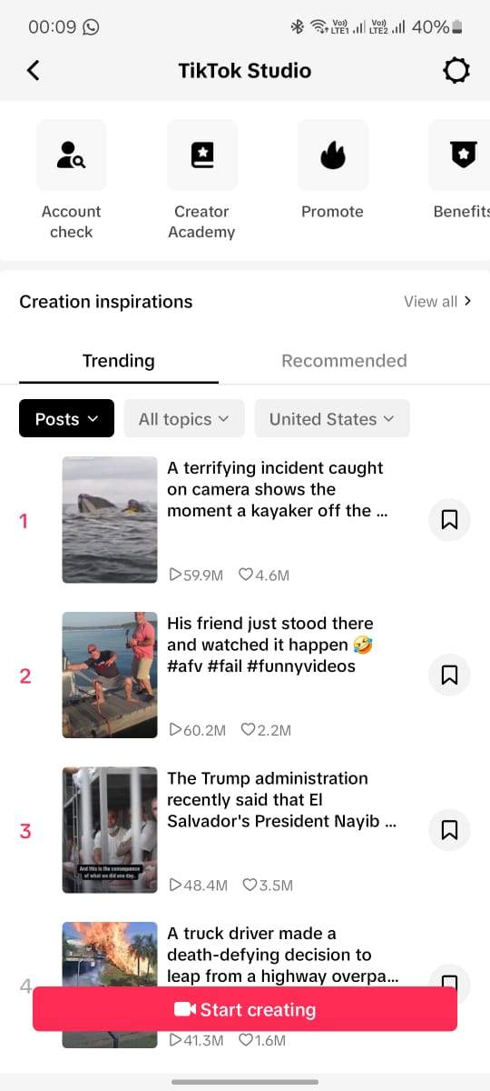A legjobban teljesítő videókat bemutató TikTok Analytics