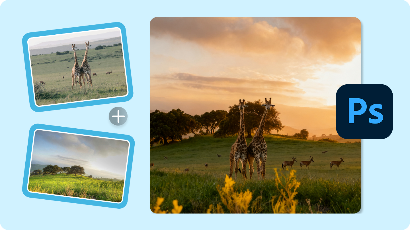 how to merge two photos together on photoshop