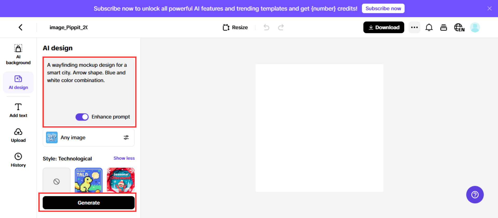 I-generate ang iyong social media design