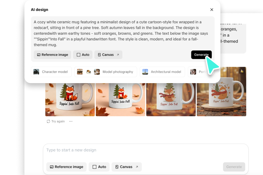 Write prompts and generate