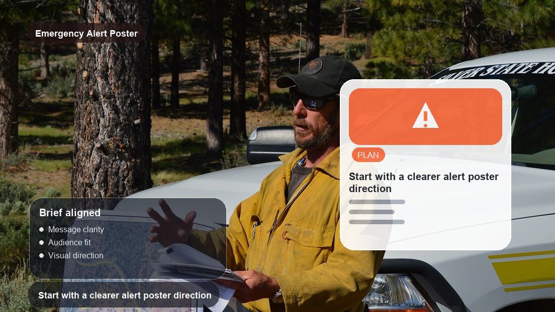 Emergency Alert Poster Maker realistic image for start with a clearer alert poster direction