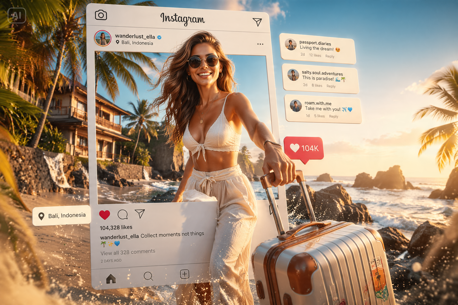 AI 3D popout social media poster generator Prompt
