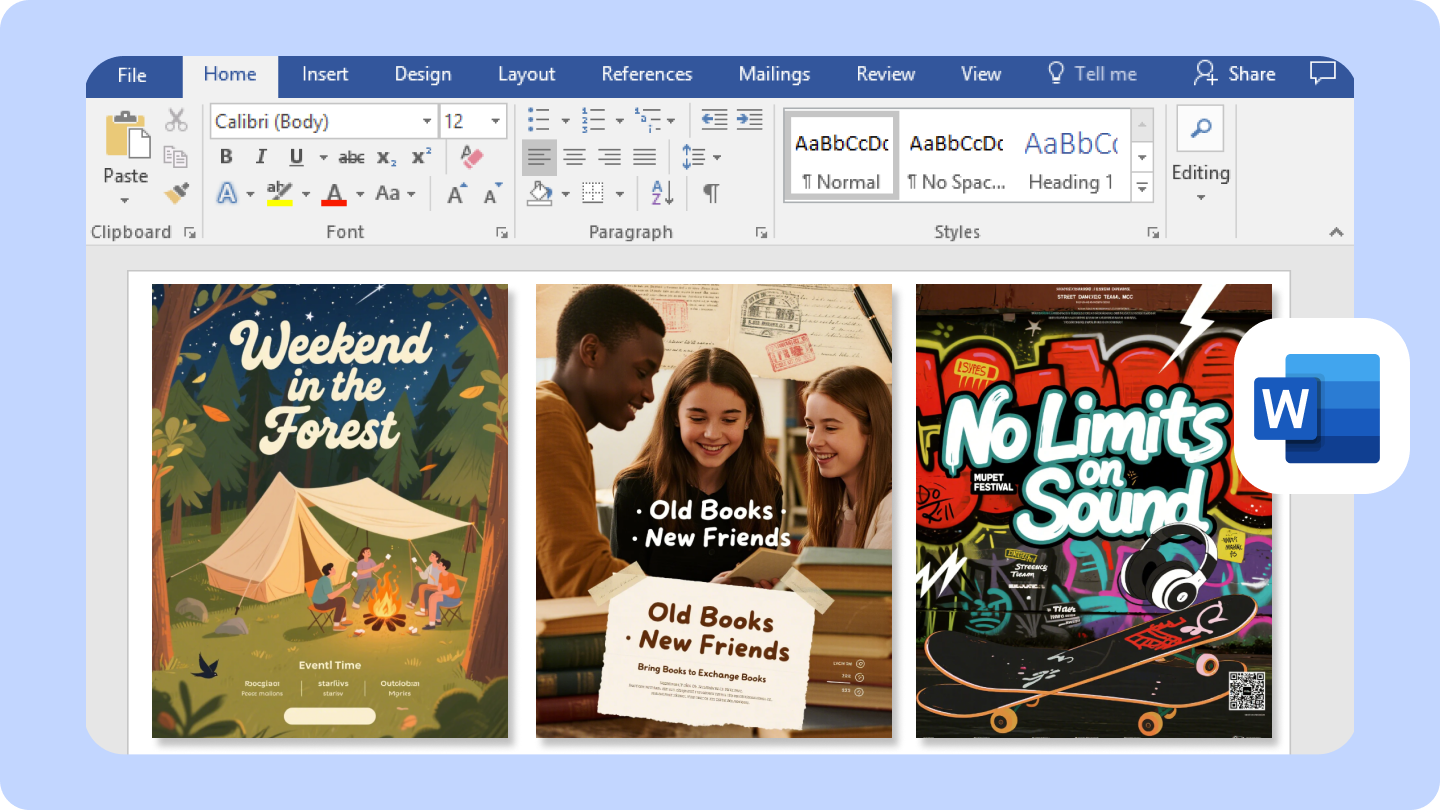 how to make a flyer on word