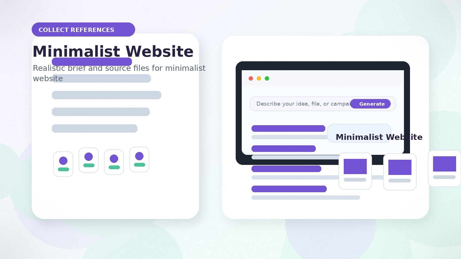 Minimalist Website realistic collect references visual for minimalist website