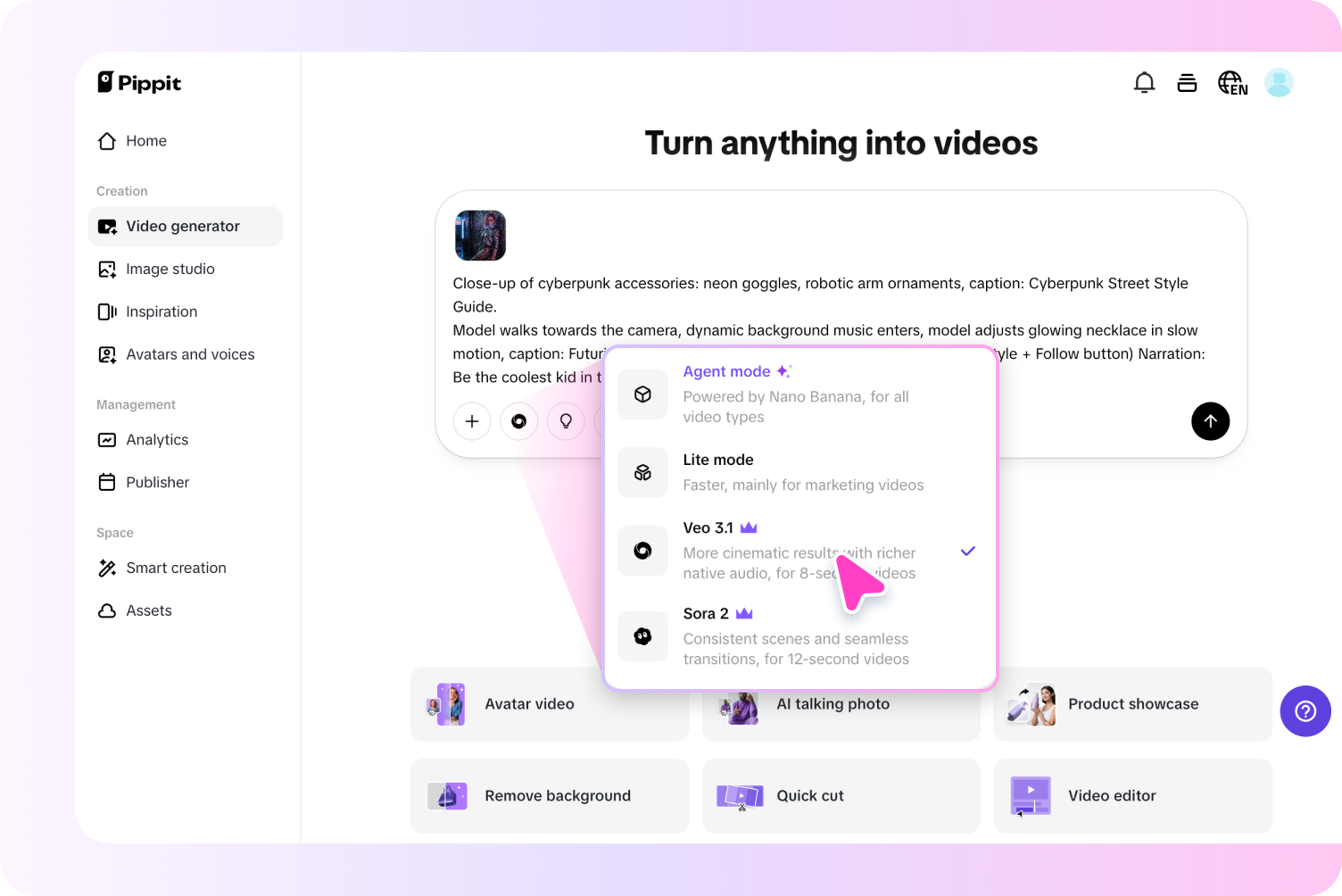 Generating video for business