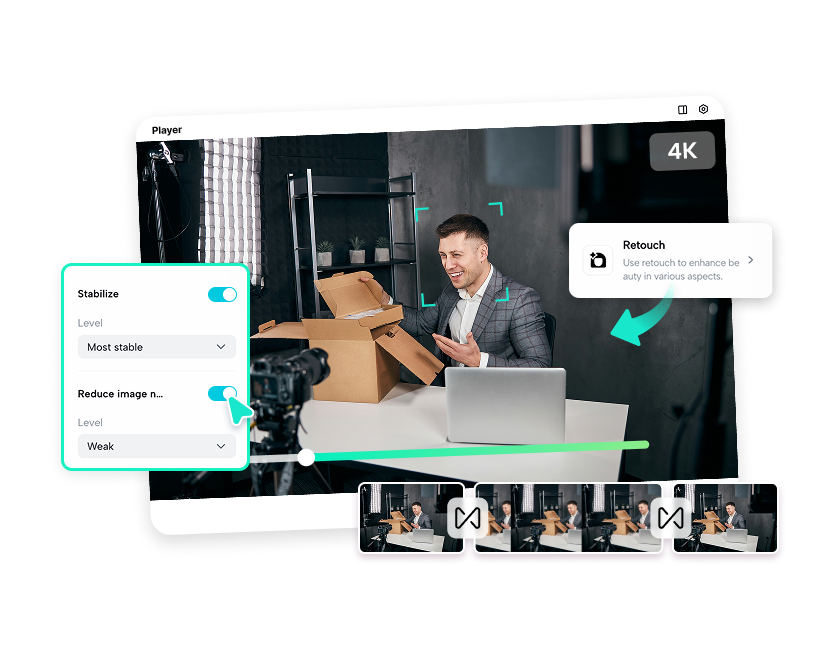 Use o conversor de vídeo 4K do Pippit