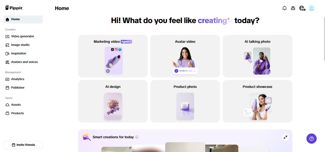 Pippit home page