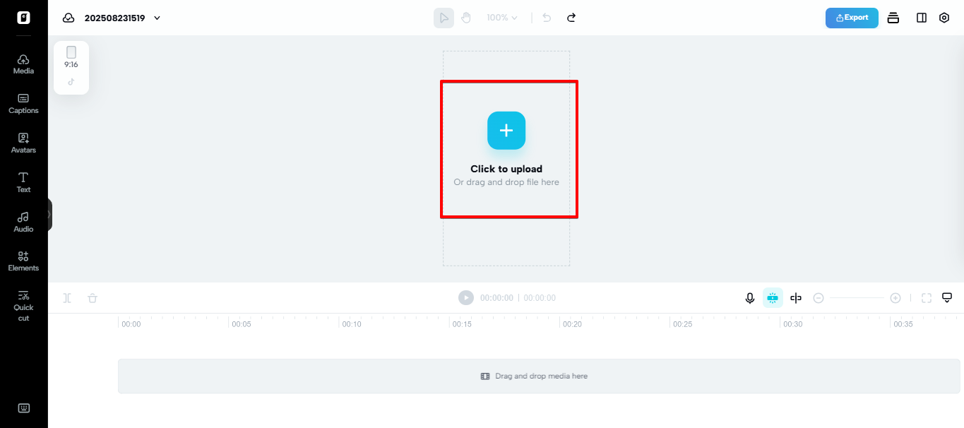 Pag-a-upload ng video sa Pippit