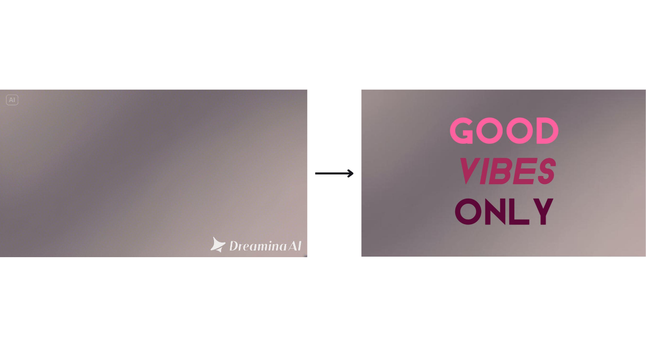 Text overlay feature of Dreamina