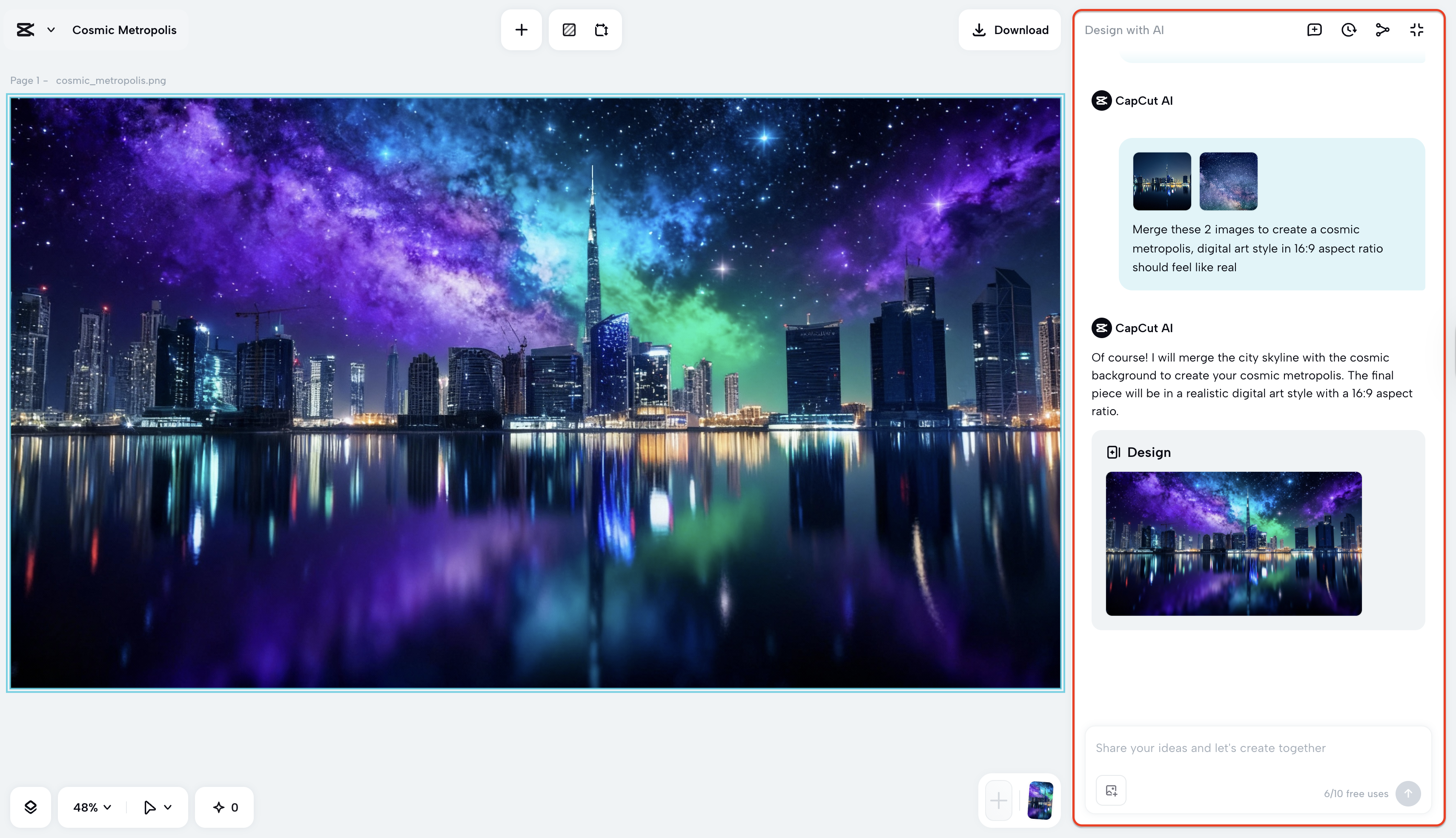 Refine your mixing of images with prompting