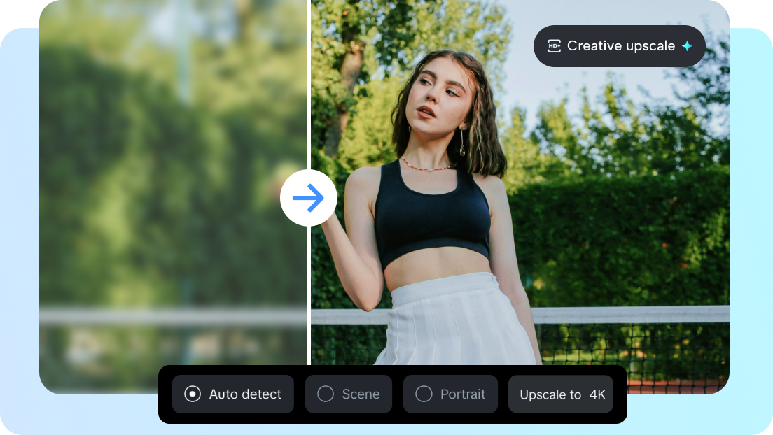 repair blurry image with Creative upscale