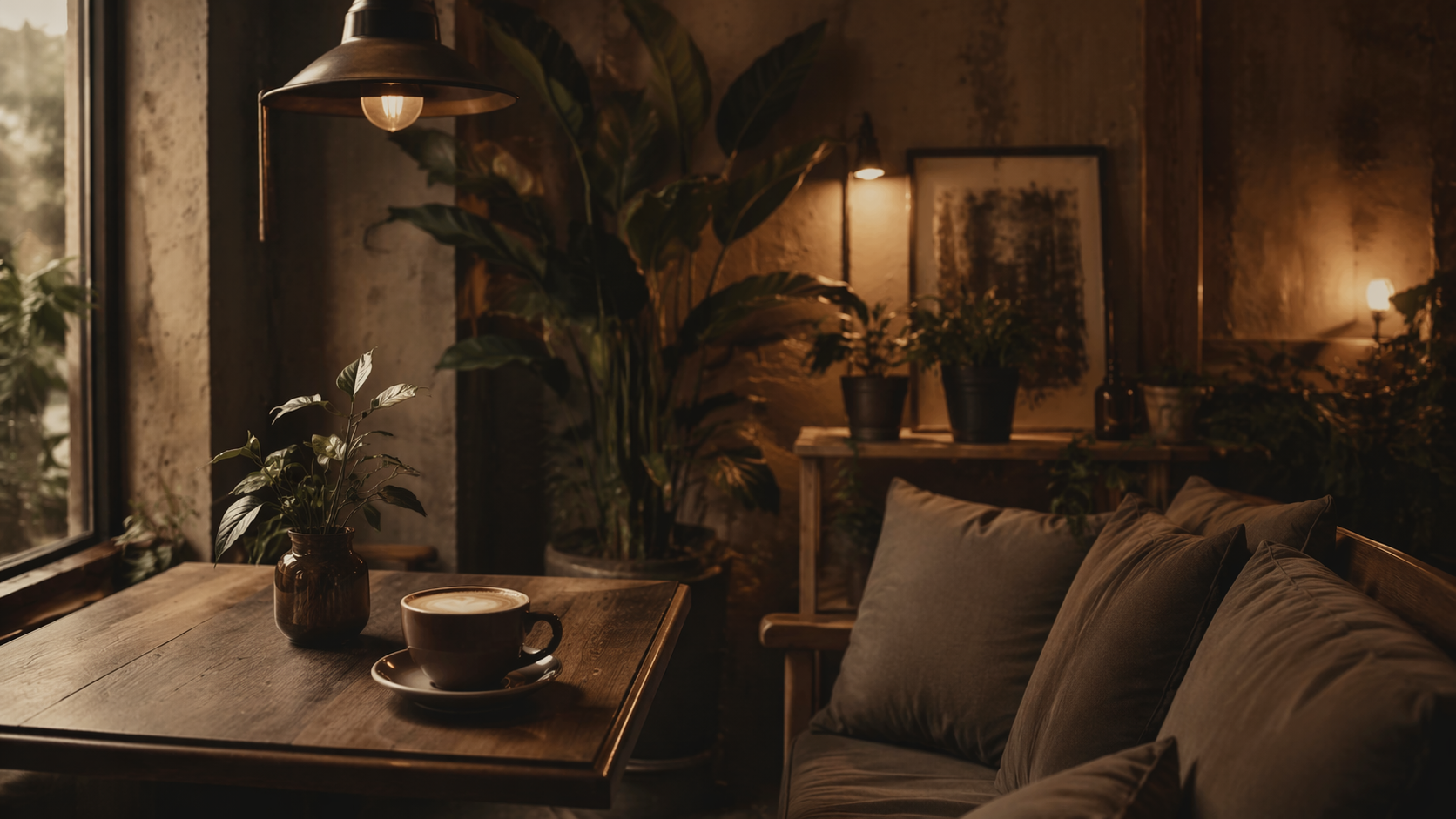 Dreamina Kaffee Fotofilter Prompt Beispiel 3: Coffee Bean Flat Lay