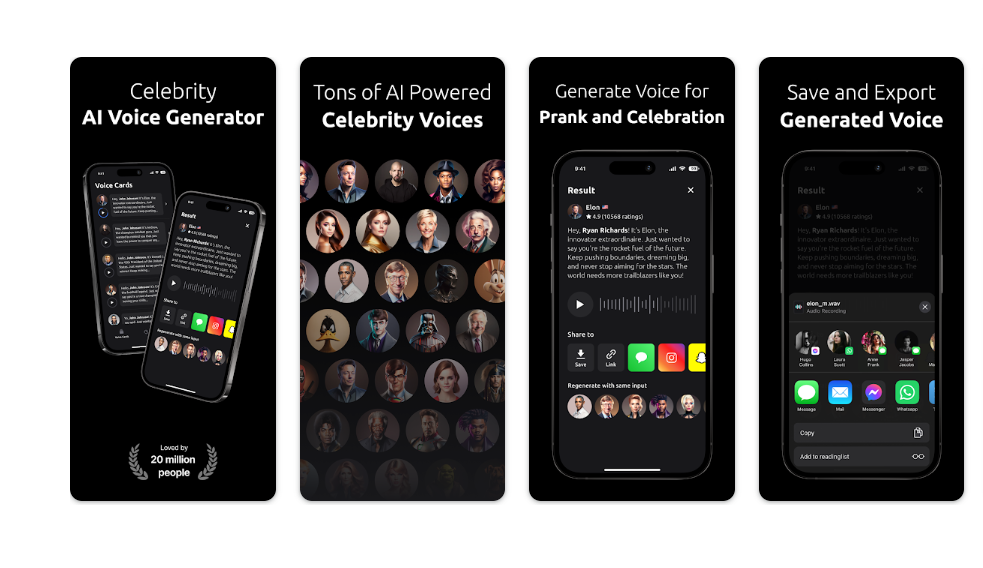 Utilizzando l'app mobile AI Voice Over Generator per generare voci