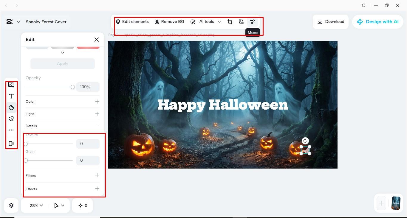Edit and customize the Halloween cover photos for Facebook