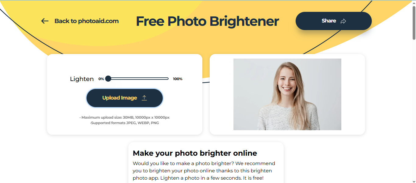 PhotoAiD -  an excellent tool to brighten an image