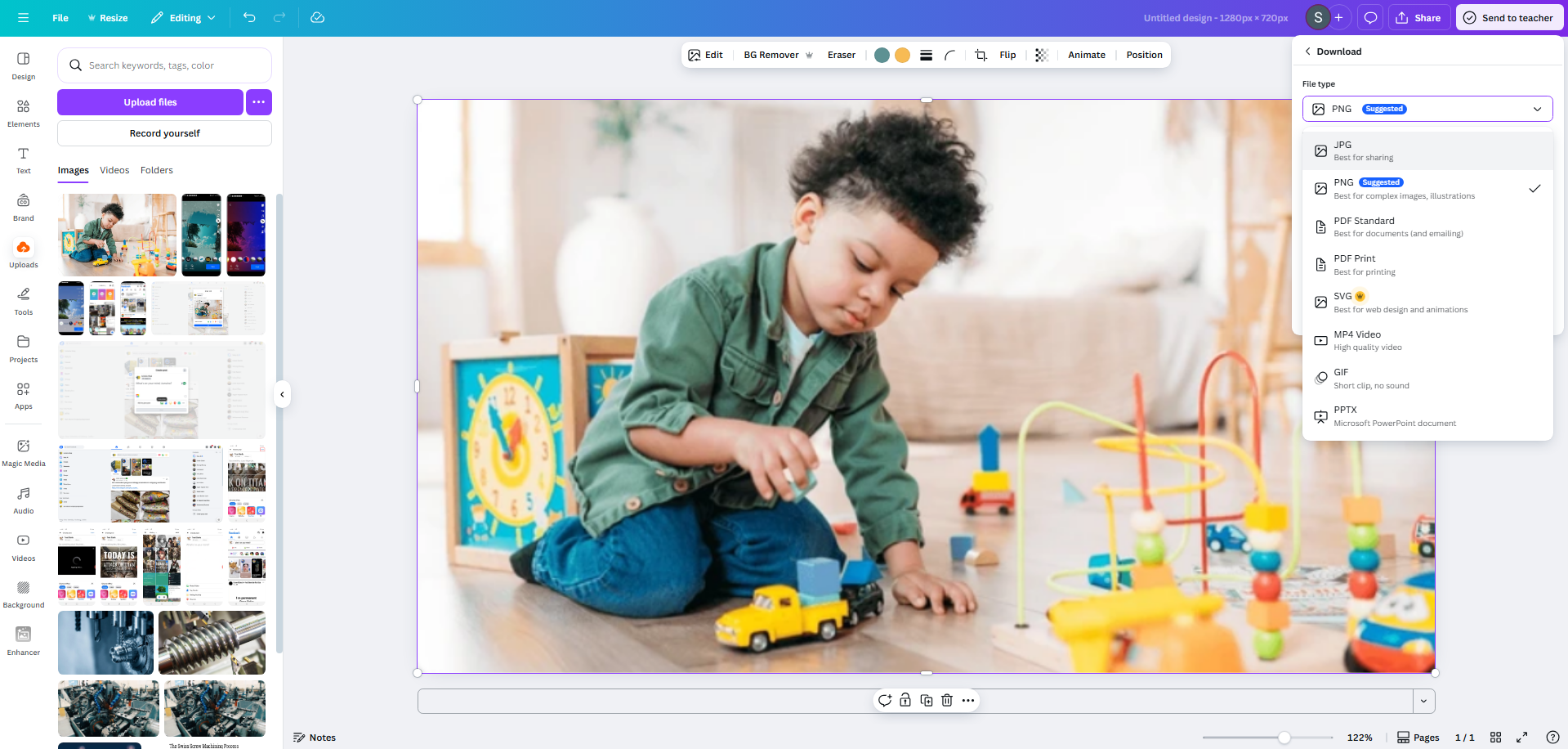 Save your edited photo from Canva