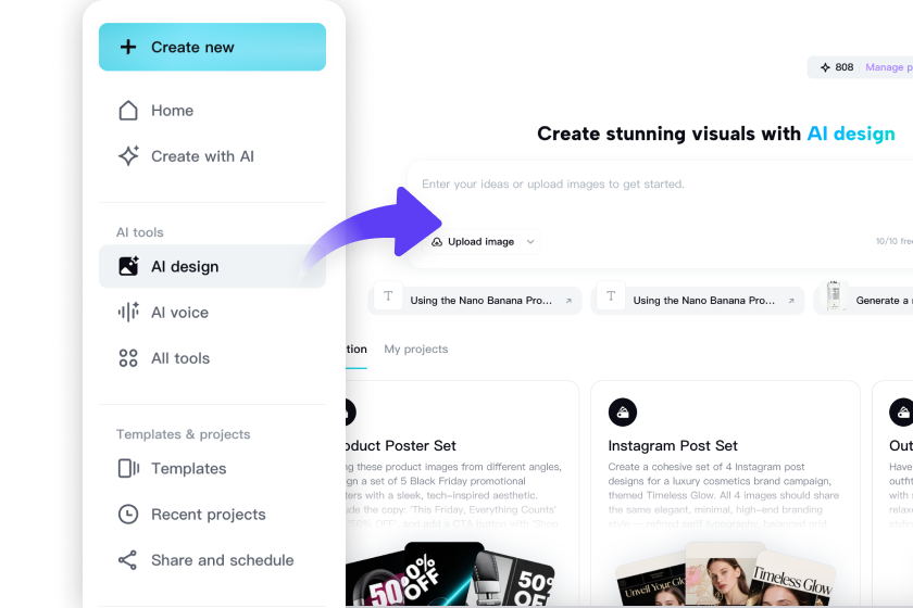 Select the AI design feature