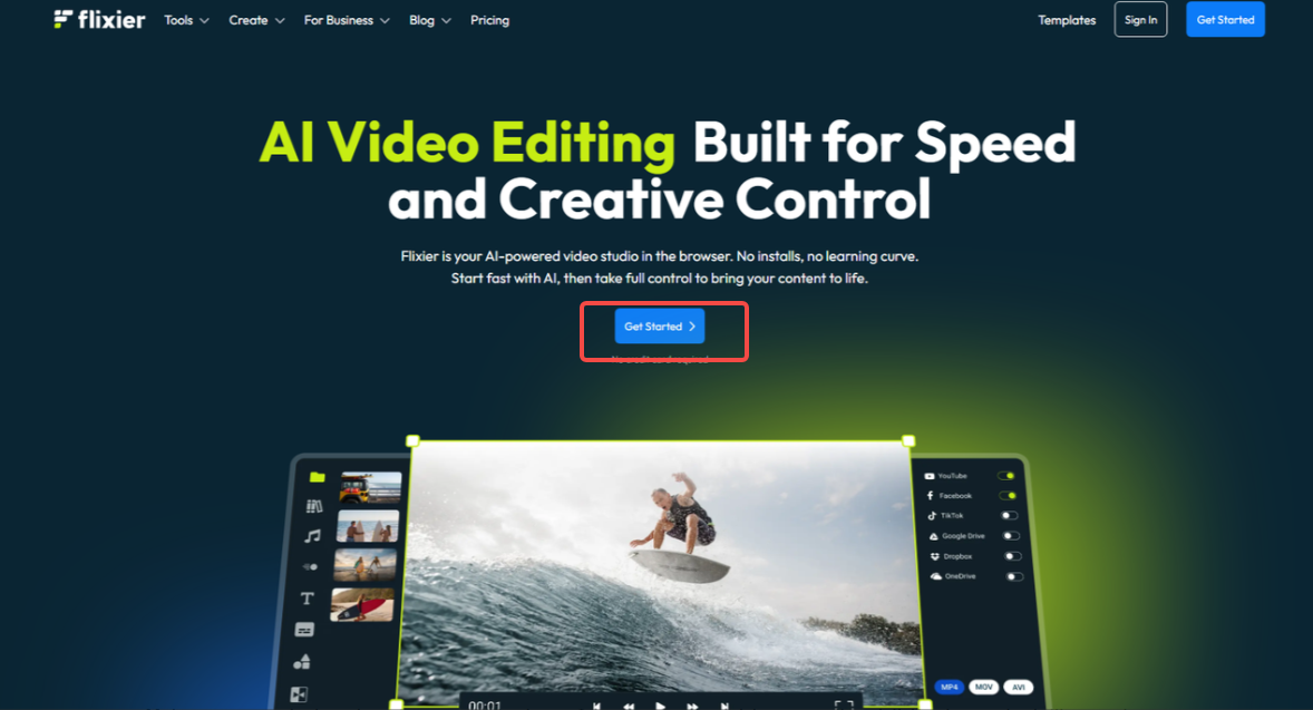 I-access ang Flixier online
