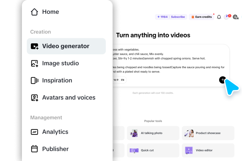 Generate your food video