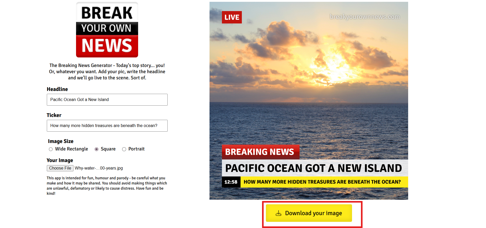 Download a final headline image
