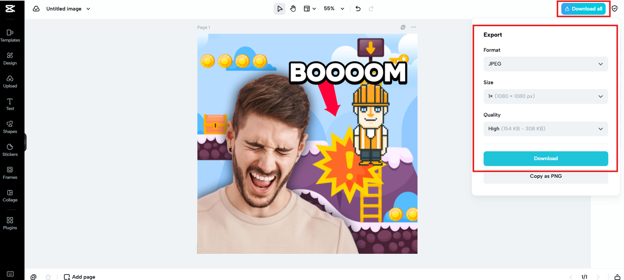 Baixar e compartilhar imagens