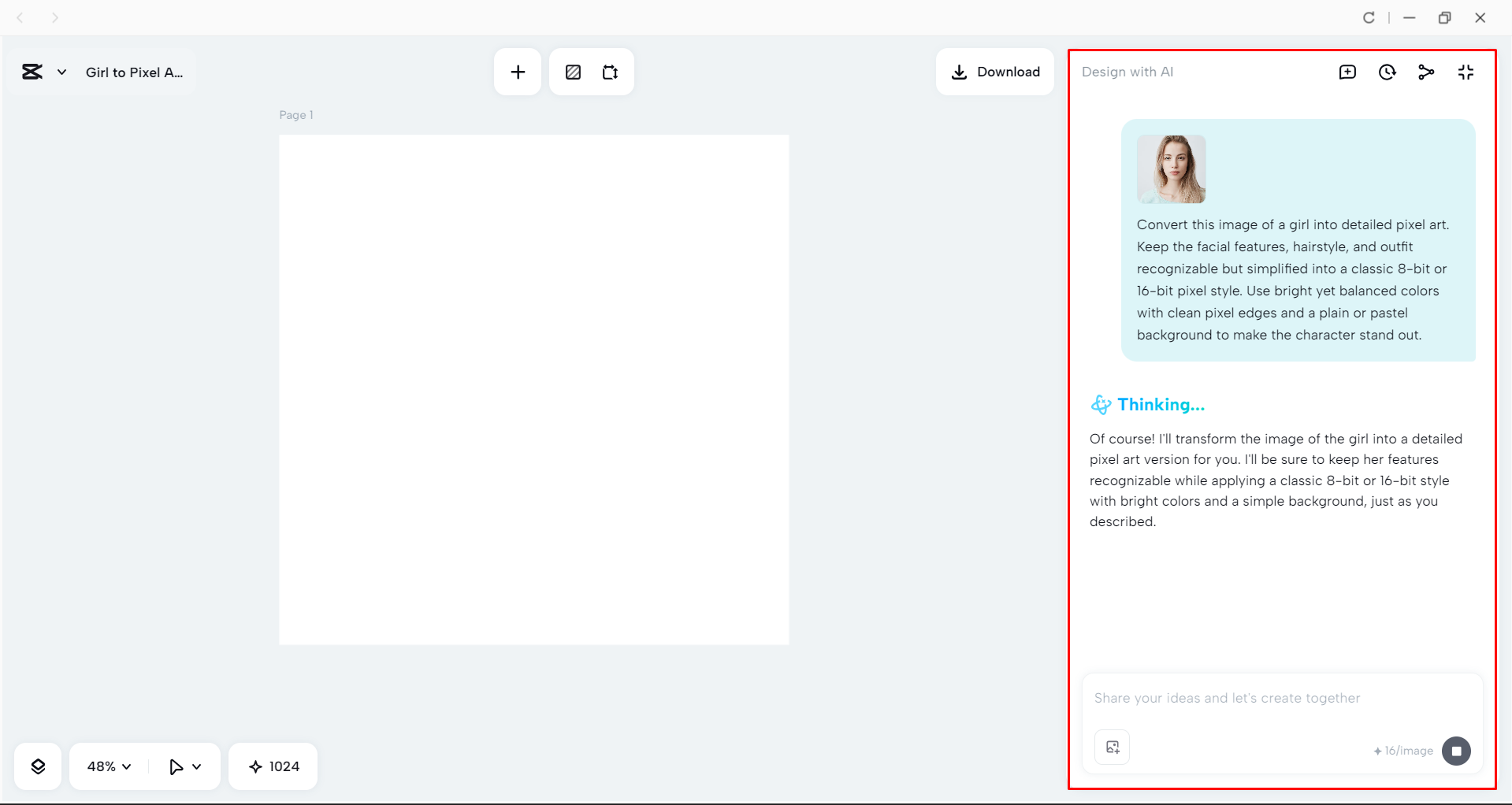 Converting personal images to pixel art with CapCut