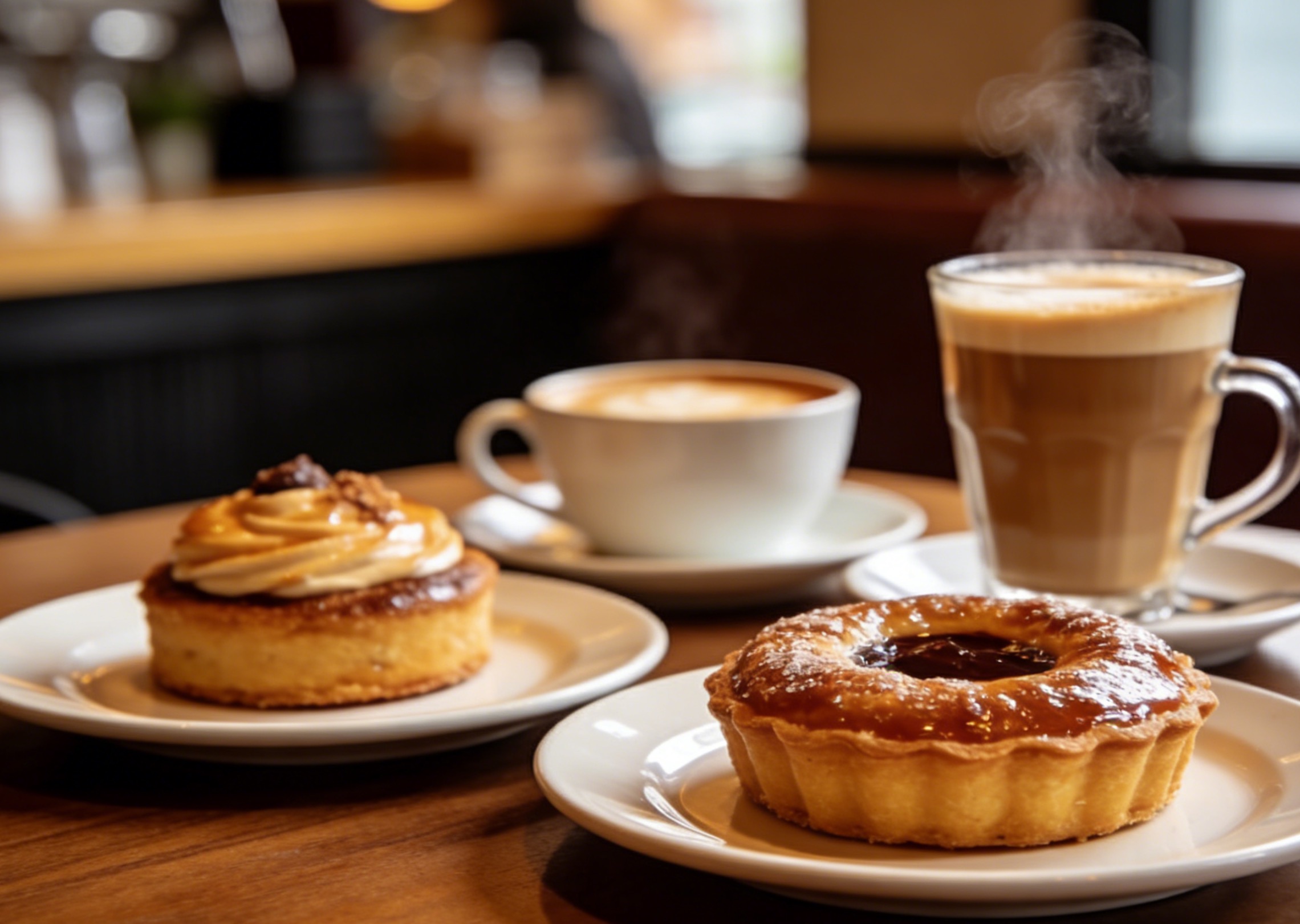 Tartsa az asztalon a finom desszerteket és a kávét