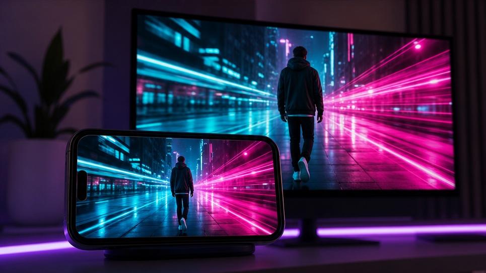neon slow-motion video template workflow visual