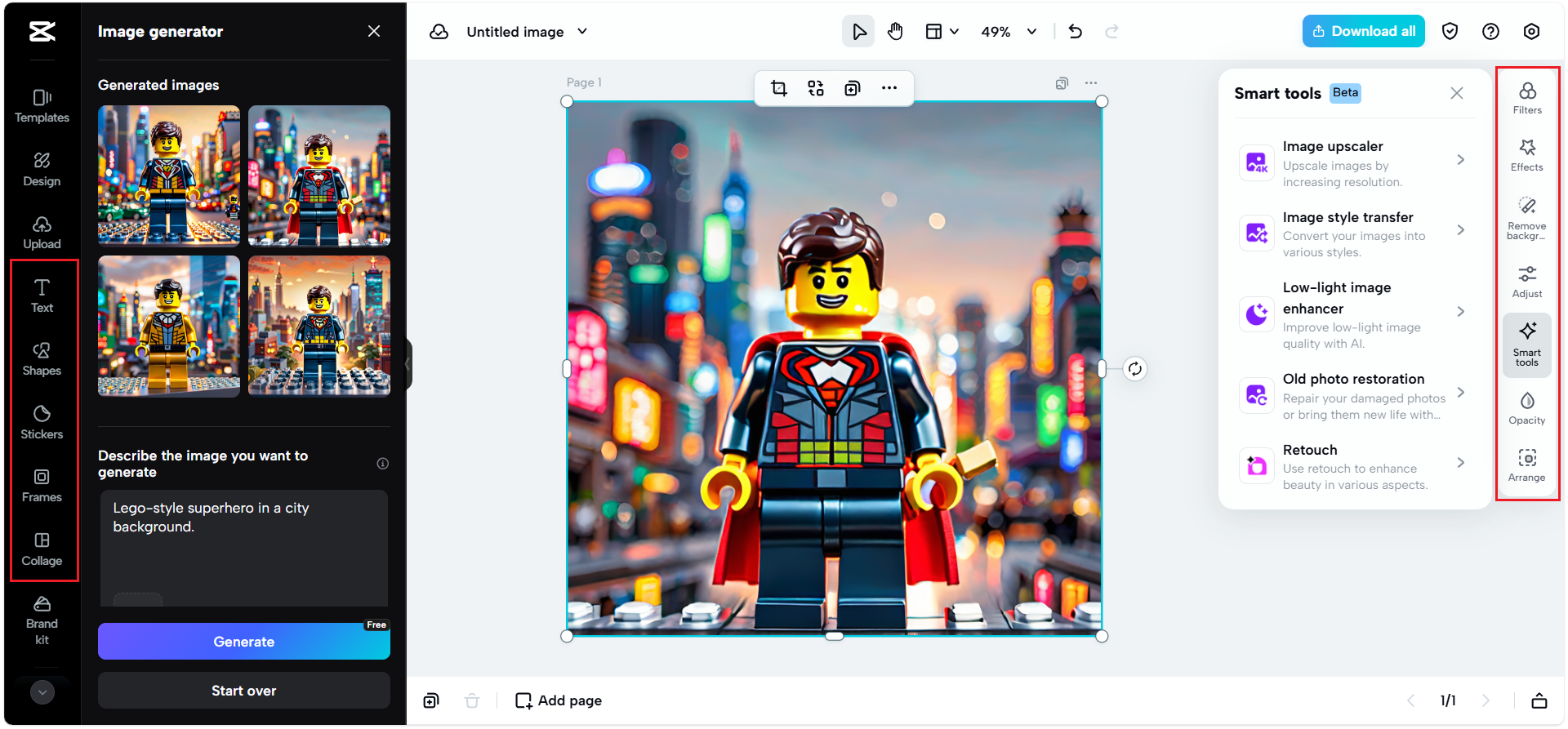 Verbessern Sie das generierte Bild weiter.