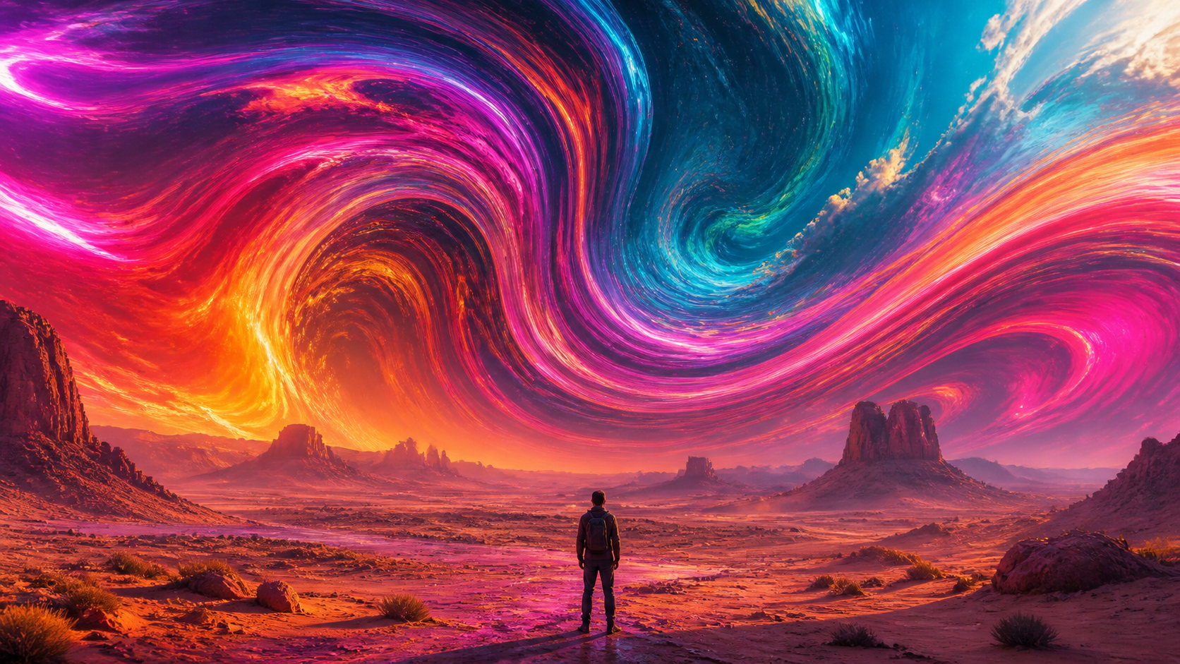 LSD Hallucinogenic Gelombang Warna asal 16: 9 kesan visual 4