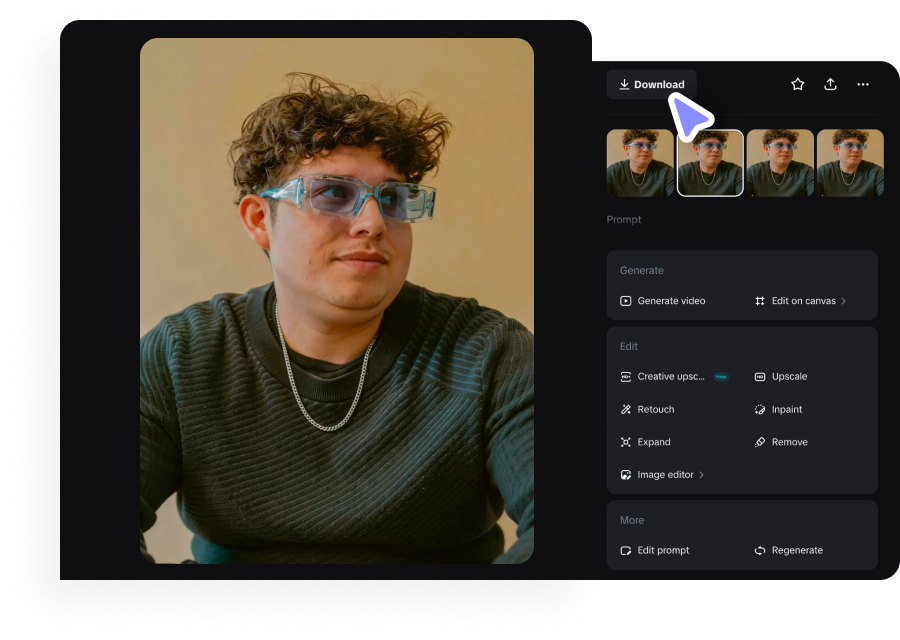 Refine and download your image