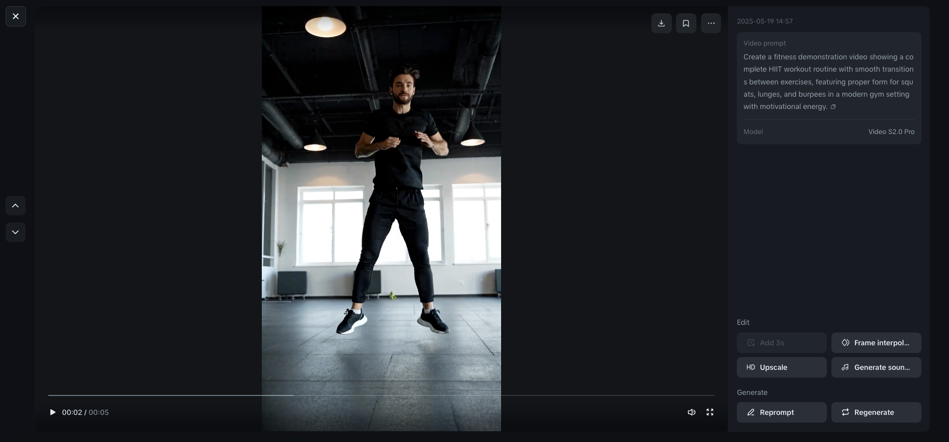 Fitness demonstration video