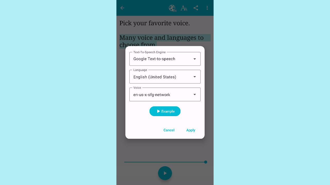 Talk app interface