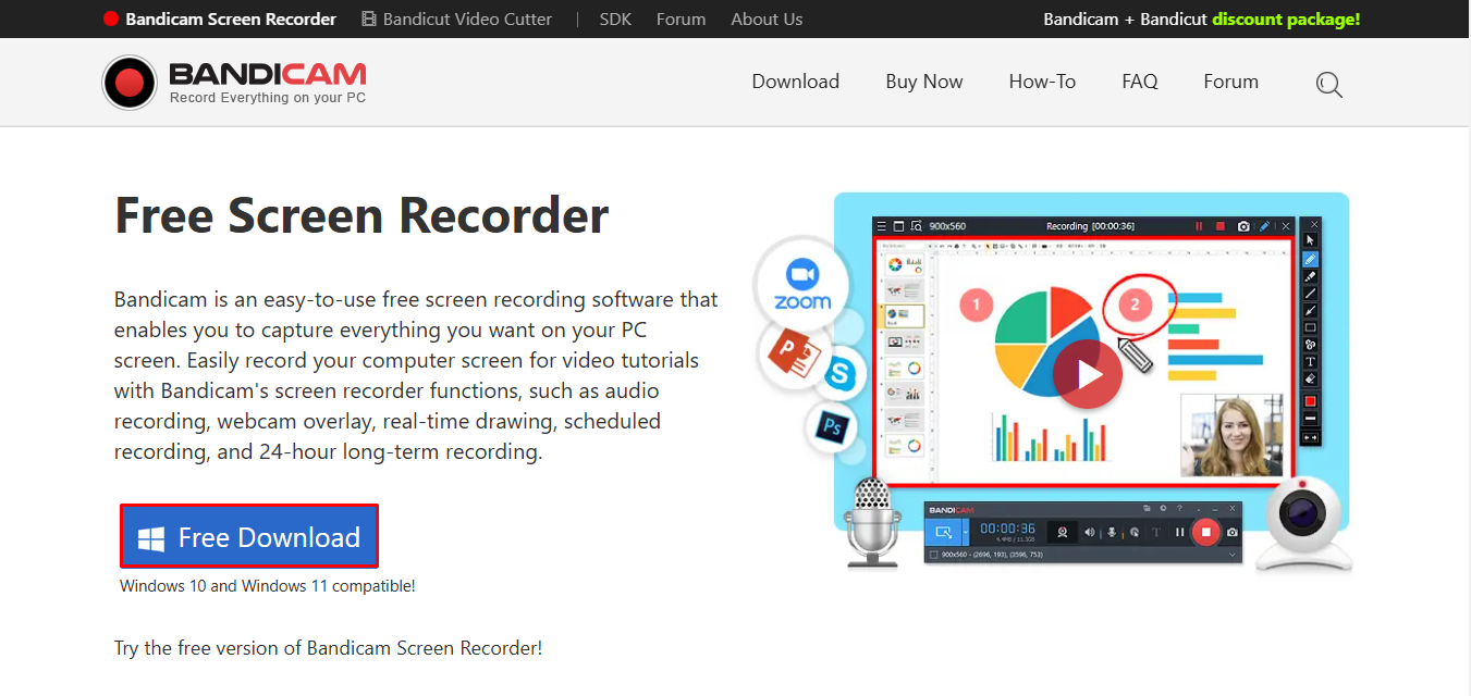 The interface of Bandicam- the best 4k screen recorder