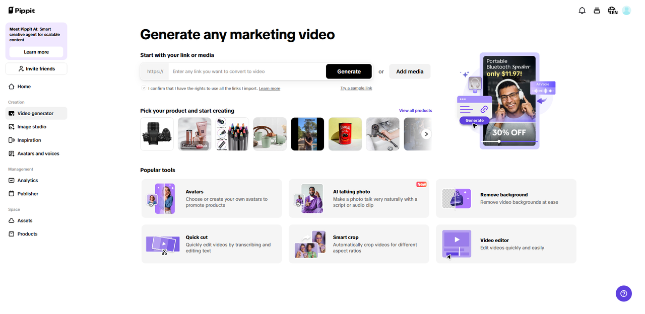 Upload product links and media